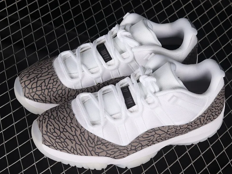 All categories Air Jordan Jordan series basketball shoes Air Jordan 11 F version Air Jordan AJ11 Low "White Cement" AJ11 Joe 11 white cement gray snake pattern genuine carbon AV2187-140